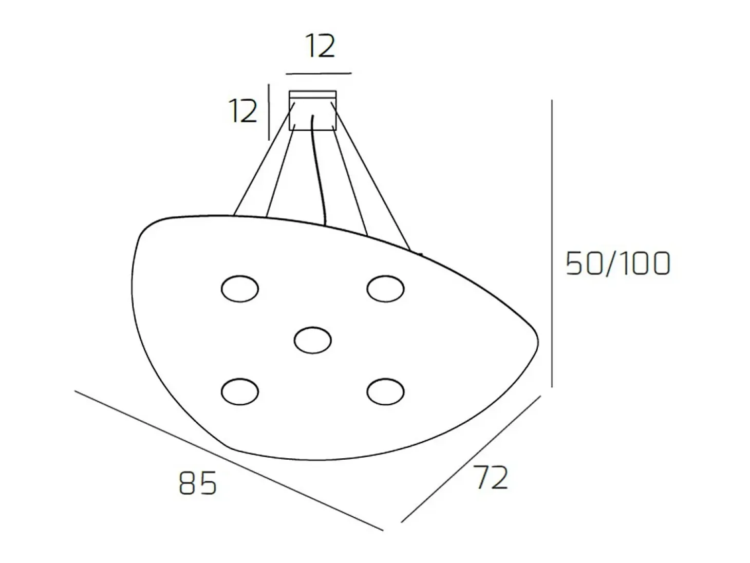 Shape Sospensione 5 Luci Sabbia