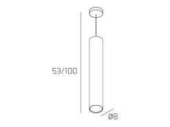 Shape Sospensione Tubo H.50 1 Luce Bianco