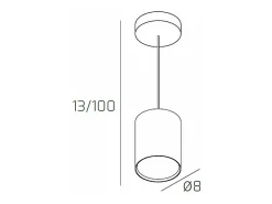 Shape Sospensione Tubo H.10 1 Luce Sabbia