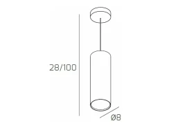 Shape Sospensione Tubo H.25 1 Luce Sabbia
