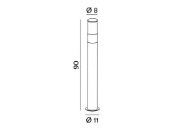 Sigaro - Bolardo de jardín con 1 bombilla E27 máx. 20 W IP54, aluminio pintado, bolardo para exterior, gris claro, altura 90 cm - Perenz