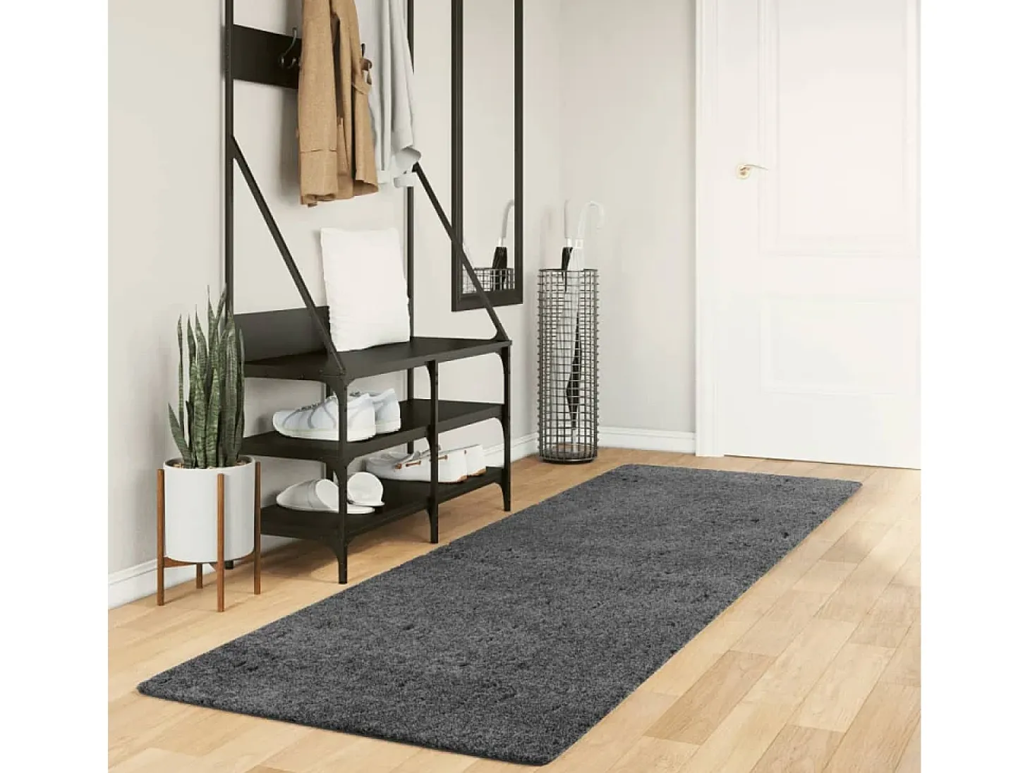 Sinto Alfombra de pelo corto OVIEDO gris antracita 80x250 cm
