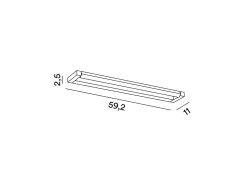 Slim - Aplique LED de pared de 18 W, CCT 2700K-4000K, L.59,2 cm, Orientable, 1440 lm, IP20 - Perenz - Dorado