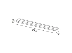 Slim - Aplique LED de pared de 24 W, CCT 2700K-4000K, L.79,2 cm, Orientable, 1920 lm, IP20 - Perenz - Dorado