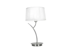 Sobremesa Con Pantalla Blanca Modelo Magni 1 Luz Cromo
