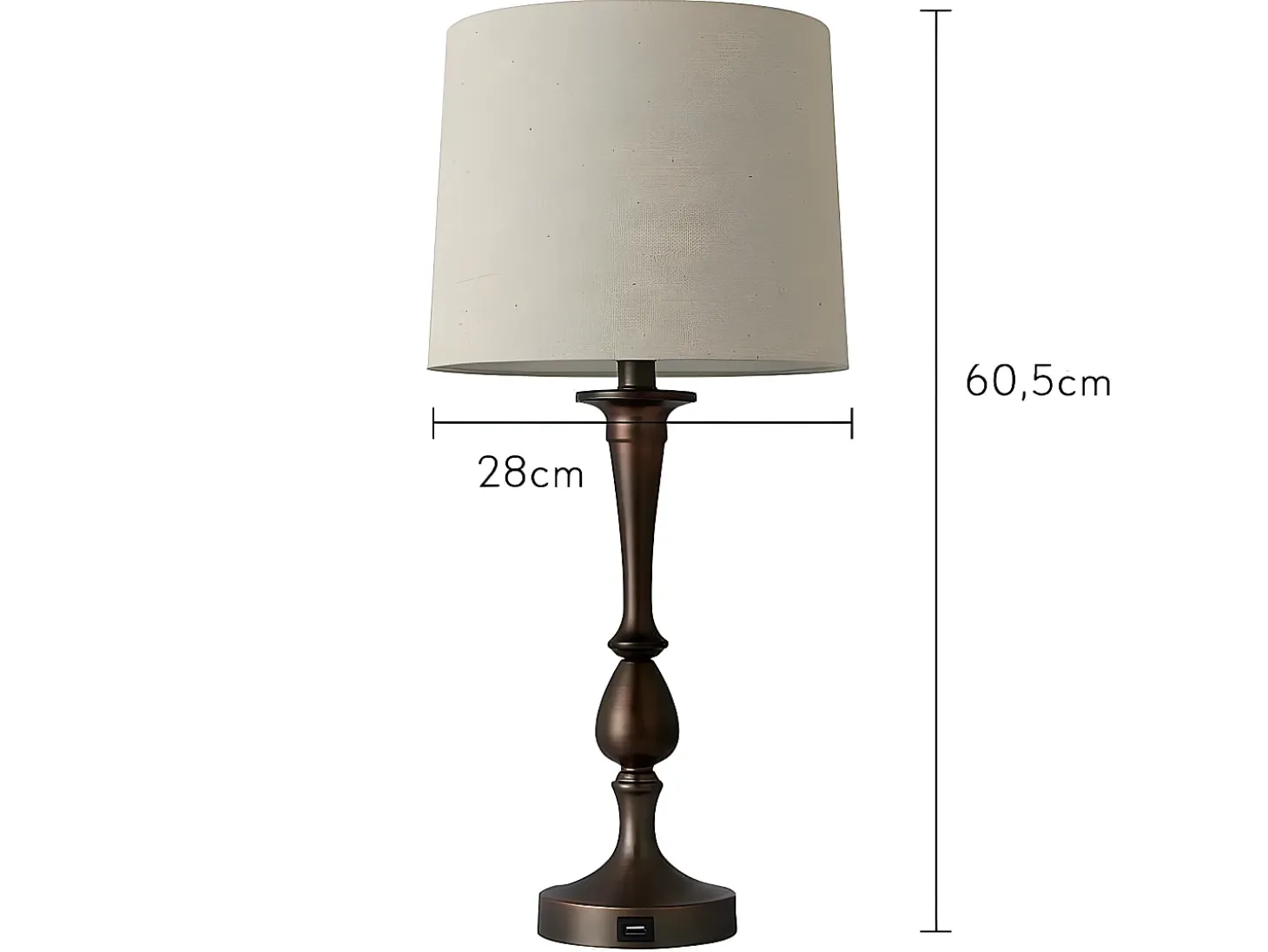 Sobremesa Con Puerto Usb Modelo Khalifa Marron Con Pantalla