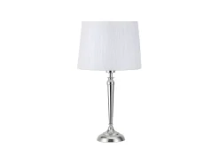 Sobremesa Cromo Con Pantalla Blanca Modelo Alamo 1 Luz,