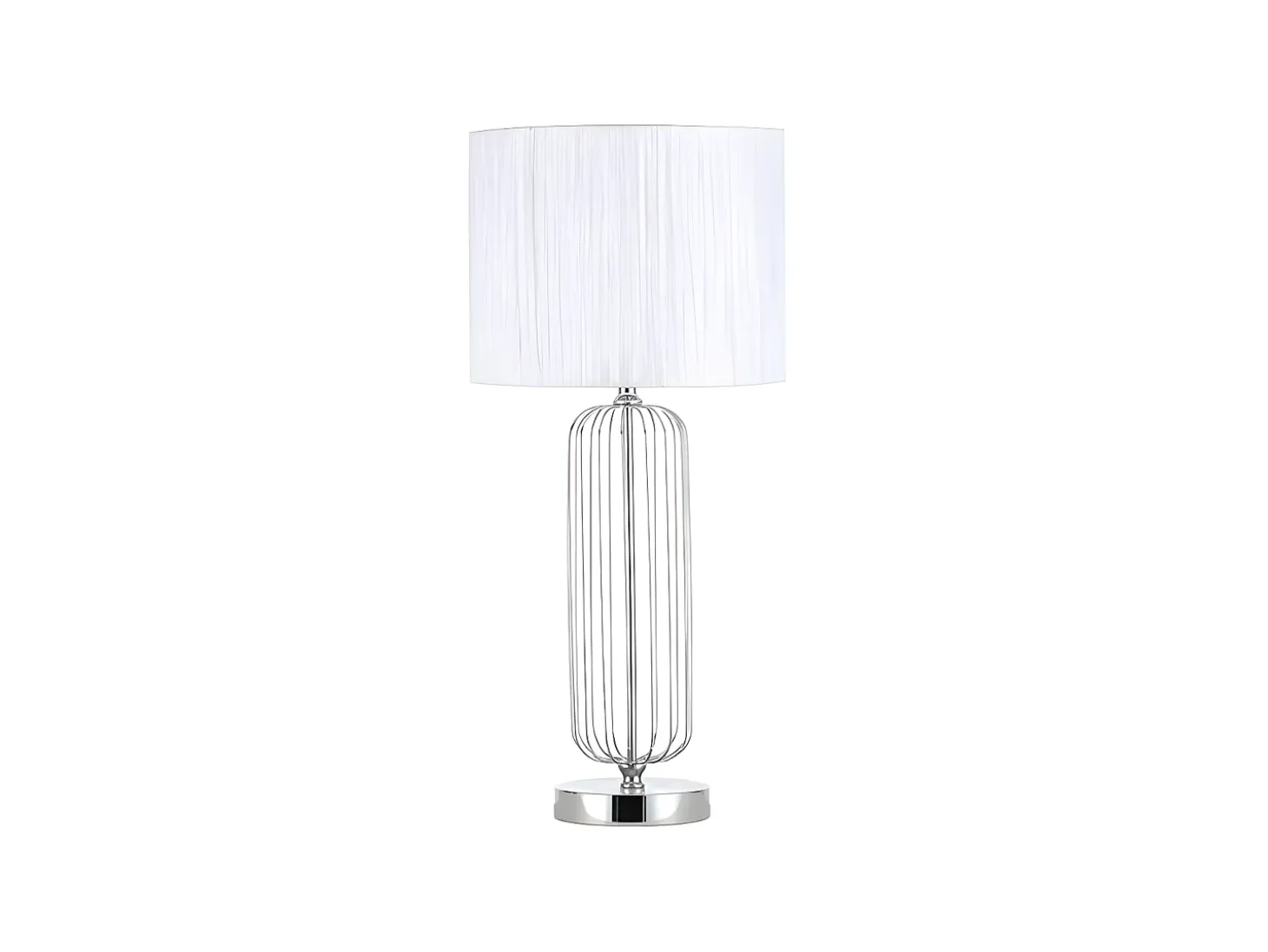 Sobremesa Metalica Con Pantalla Blanca Mansonia De Una Luz