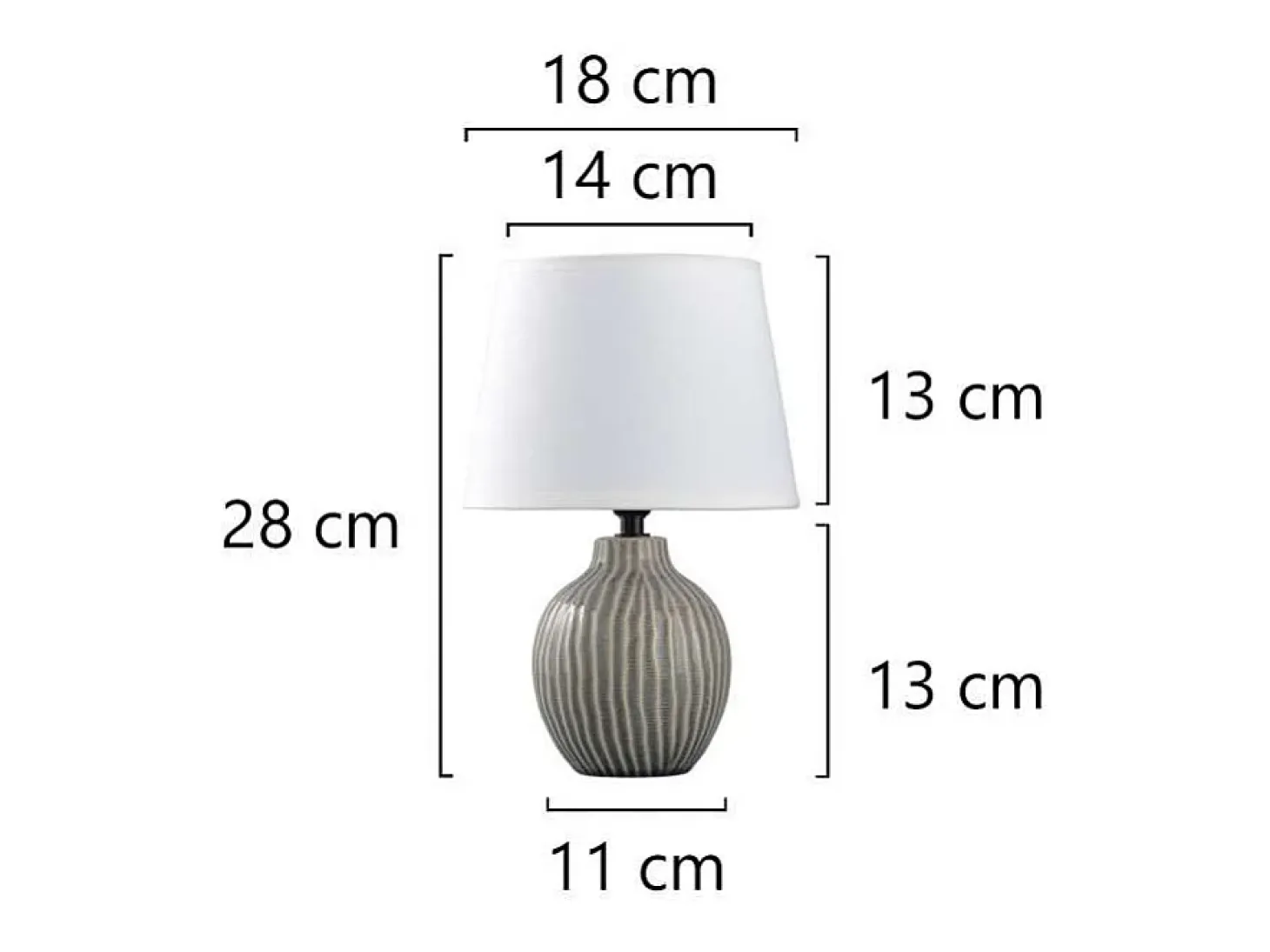 Sobremesa modelo Farlan acabado gris, 28cm(alto) 18cm(ancho) 18cm(fondo.