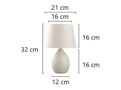 Sobremesa modelo Preston acabado beige, 33cm(alto) 21cm(ancho) 21cm(fondo.