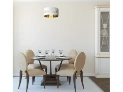 Sobremesa Niebla Blanca Con Interior Dorado