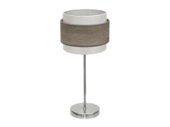 Sobremesa Niquel/madera Gris Modelo Myriam 1luz