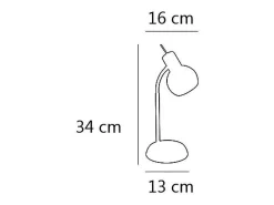 Sobremesa Vera negro mate, 34cm(alto)13cm(ancho)16 cm(largo)