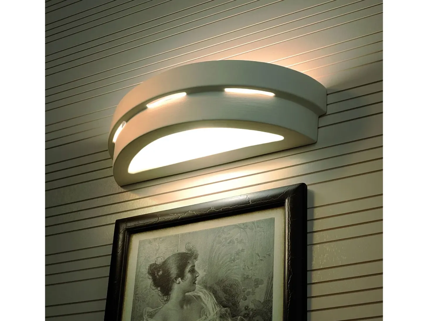 Sollux - 1 luz de pared de cerámica a ras de suelo blanca, E27