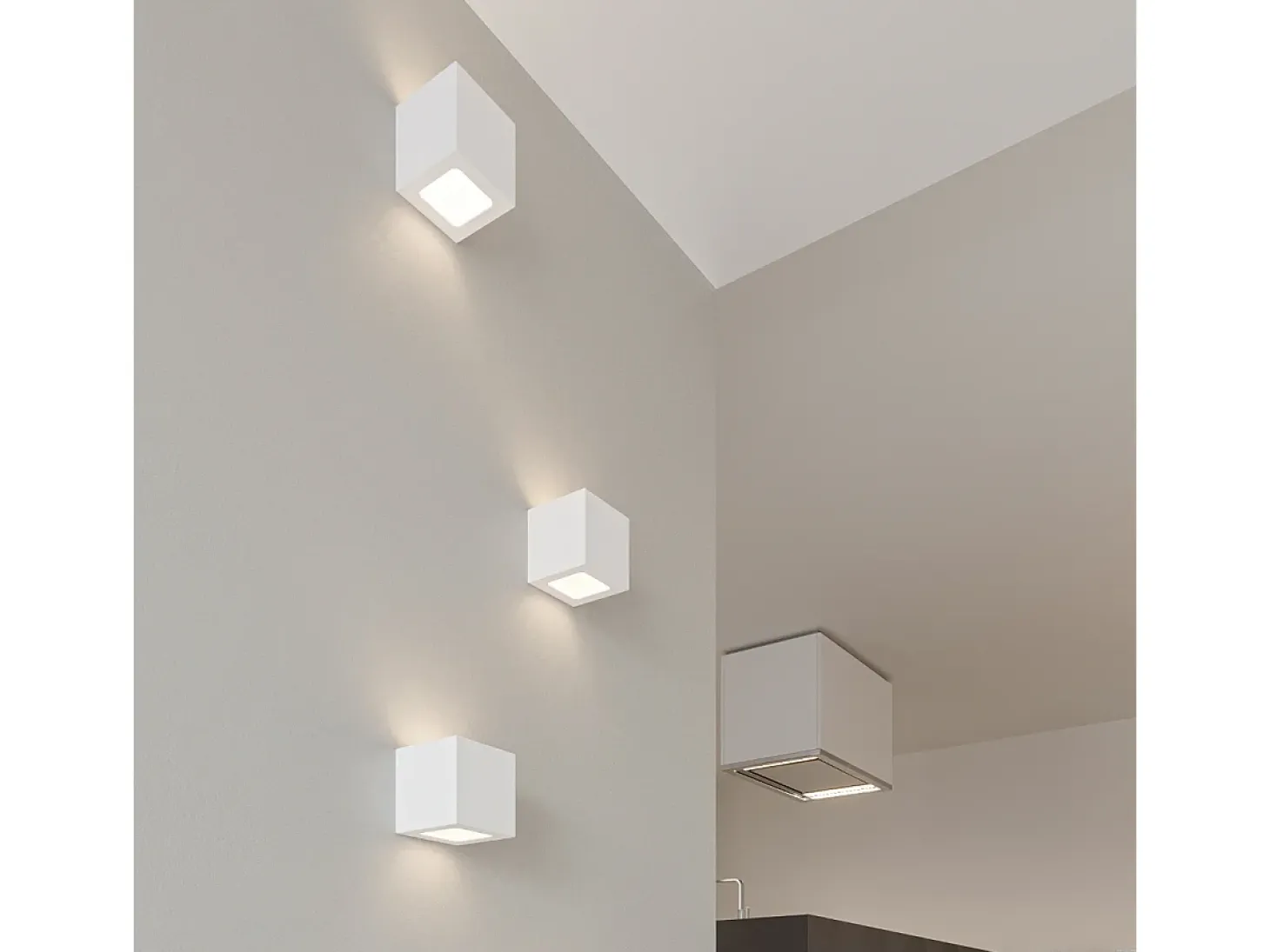 Sollux - 1 luz de pared de cerámica a ras de suelo blanca, E27