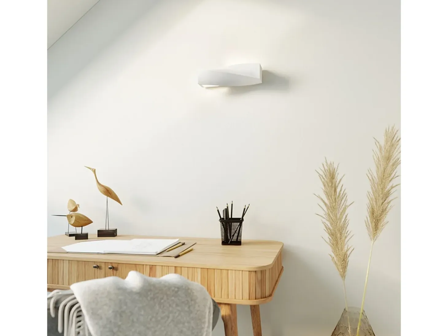 Sollux - 1 luz de pared de cerámica a ras de suelo blanca, E27