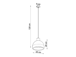 Sollux - Lámpara colgante de techo tipo domo con 1 luz blanca, E27