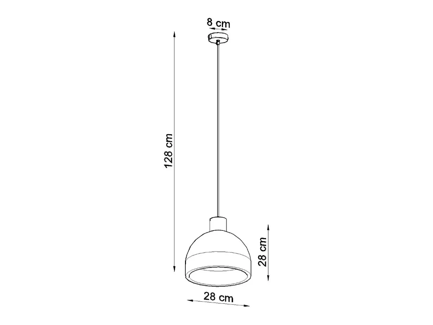 Sollux - Lámpara colgante de techo tipo domo con 1 luz blanca, E27