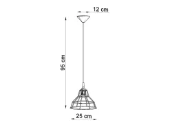 Sollux ANATA - 1 lámpara colgante de techo con jaula negra, E27