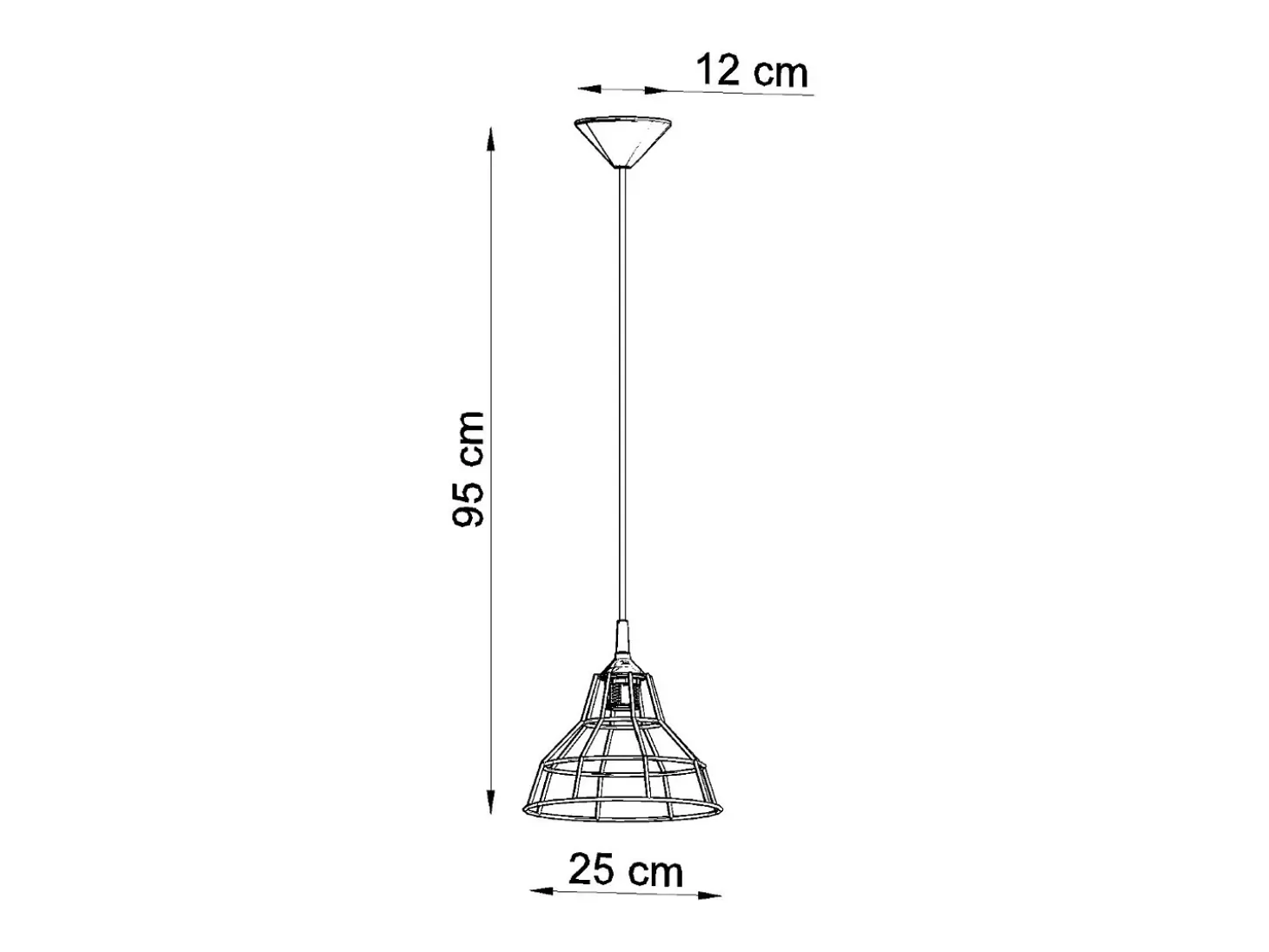 Sollux ANATA - 1 lámpara colgante de techo con jaula negra, E27