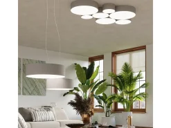 Sollux ARENA - Lámpara colgante de techo redonda con 2 luces Plata, E27