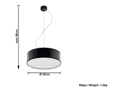 Sollux ARENA - Lámpara colgante de techo redonda con 2 luces Negro, E27