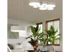 Sollux ARENA - Lámpara colgante de techo redonda con 2 luces blanca, E27