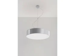 Sollux ARENA - Lámpara colgante de techo redonda con 3 luces, plata, E27