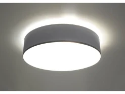 Sollux ARENA - Lámpara de techo redonda de 3 luces a ras de plata, E27
