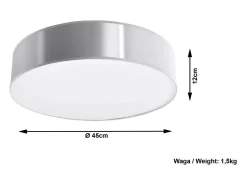 Sollux ARENA - Lámpara de techo redonda de 3 luces a ras de plata, E27