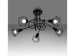 Sollux Artemis Lámpara de techo semiempotrable multi brazos negra