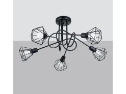 Sollux Artemis Lámpara de techo semiempotrable multi brazos negra