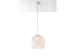 Sollux BALL - 1 colgante de techo con cúpula de vidrio claro Champagne, cromo, E27