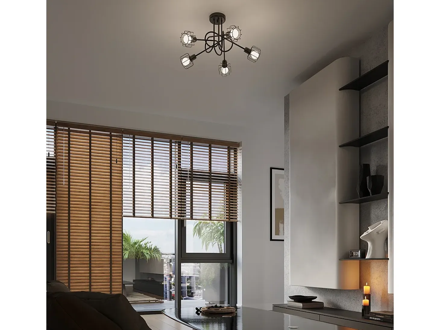 Sollux Beluci Foco de techo Twin negro