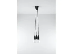 Sollux DIEGO - Colgante de racimo de techo de 3 luces negro