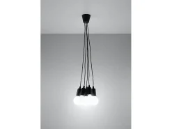 Sollux DIEGO - Colgante de racimo de techo de 5 luces negro