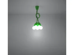 Sollux DIEGO - Colgante de racimo de techo de 5 luces verde