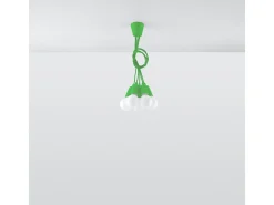 Sollux DIEGO - Colgante de racimo de techo de 5 luces verde