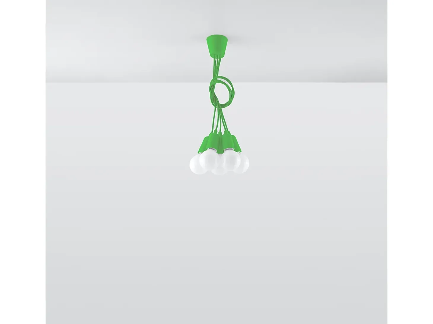 Sollux DIEGO - Colgante de racimo de techo de 5 luces verde