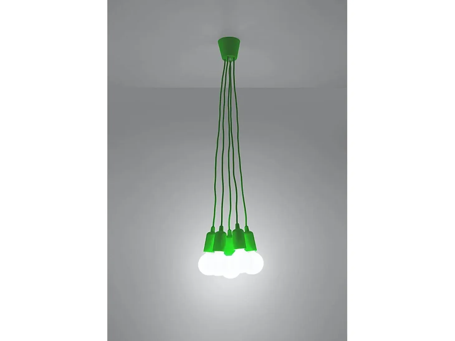 Sollux DIEGO - Colgante de racimo de techo de 5 luces verde