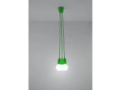 Sollux DIEGO - Lámpara colgante de techo con 3 luces verde