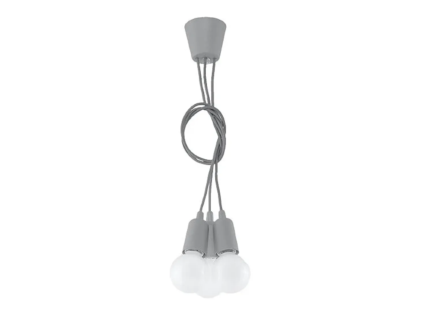 Sollux DIEGO - Lámpara colgante de techo con 3 luces, gris