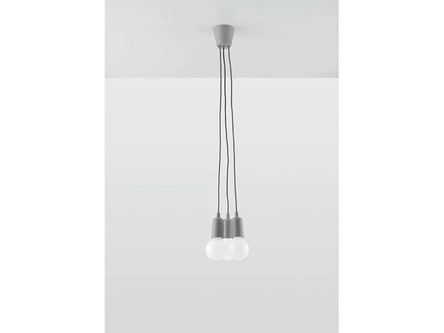 Sollux DIEGO - Lámpara colgante de techo con 3 luces, gris