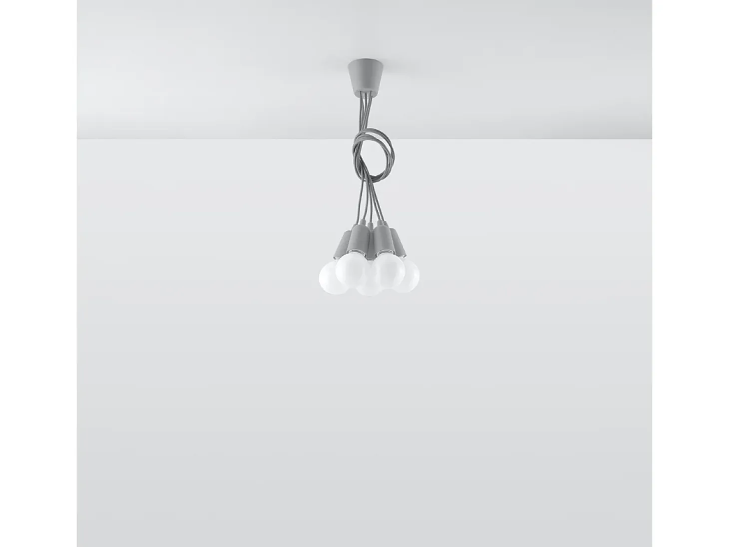 Sollux DIEGO - Lámpara colgante de techo con 5 luces, gris