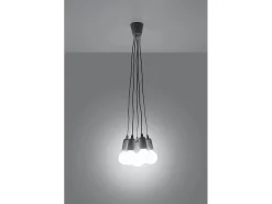 Sollux DIEGO - Lámpara colgante de techo con 5 luces, gris