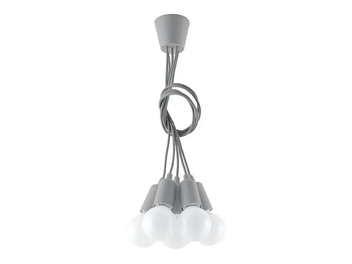 Sollux DIEGO - Lámpara colgante de techo con 5 luces, gris