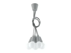 Sollux DIEGO - Lámpara colgante de techo con 5 luces, gris