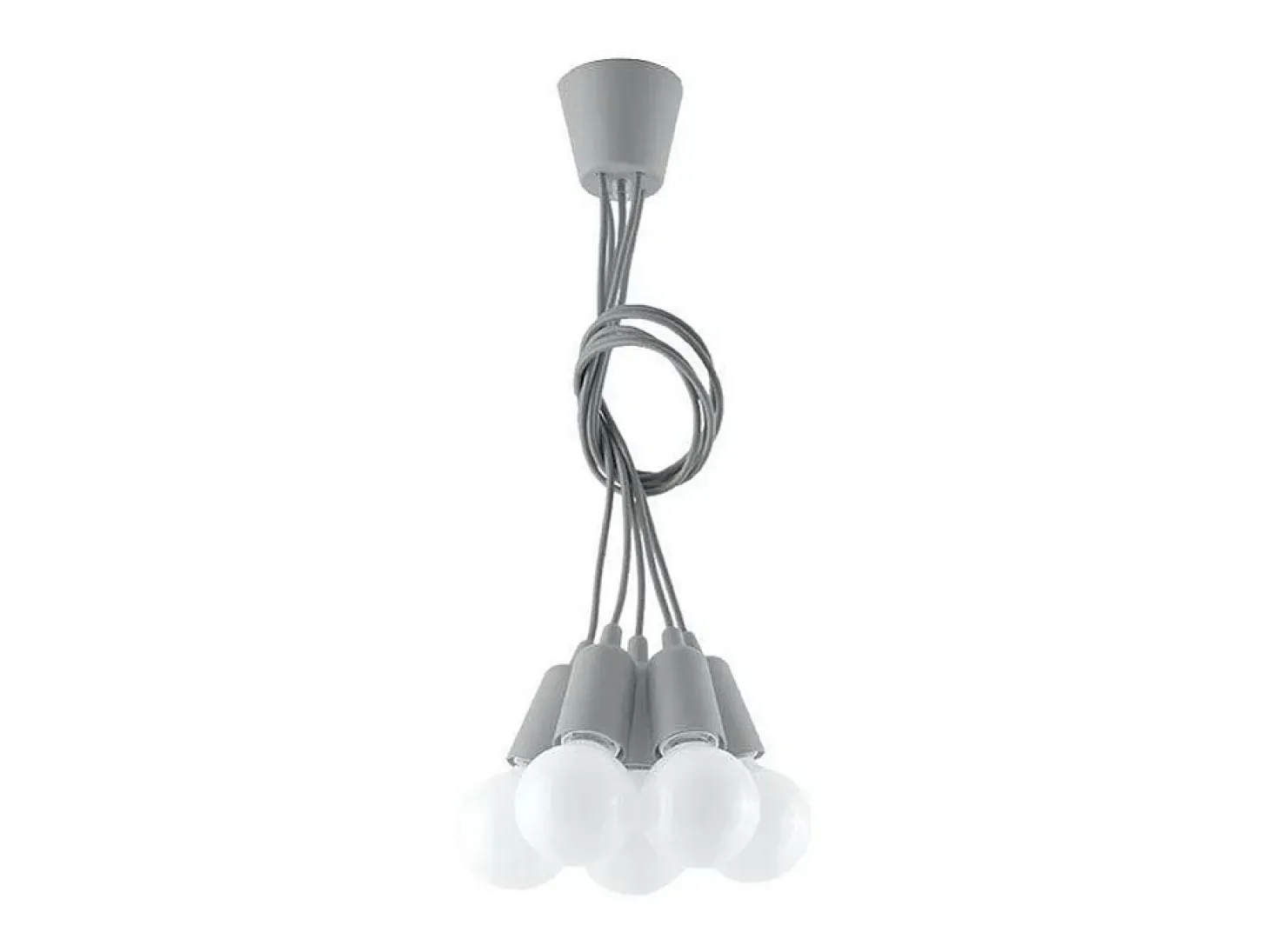 Sollux DIEGO - Lámpara colgante de techo con 5 luces, gris