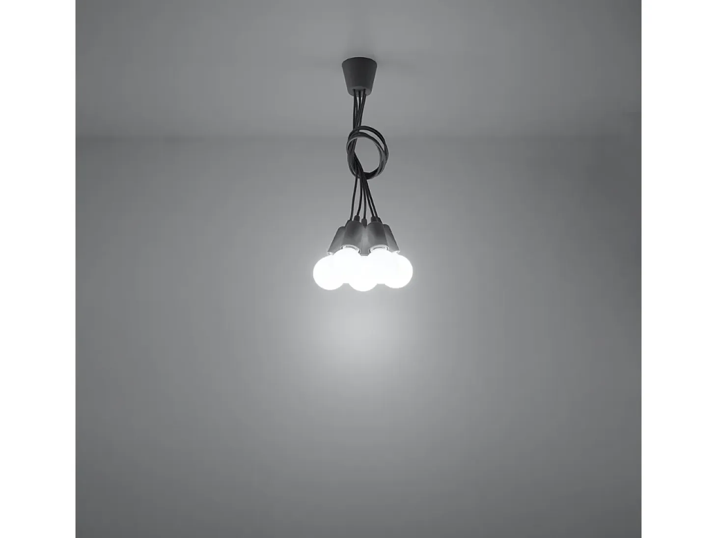 Sollux DIEGO - Lámpara colgante de techo con 5 luces, gris