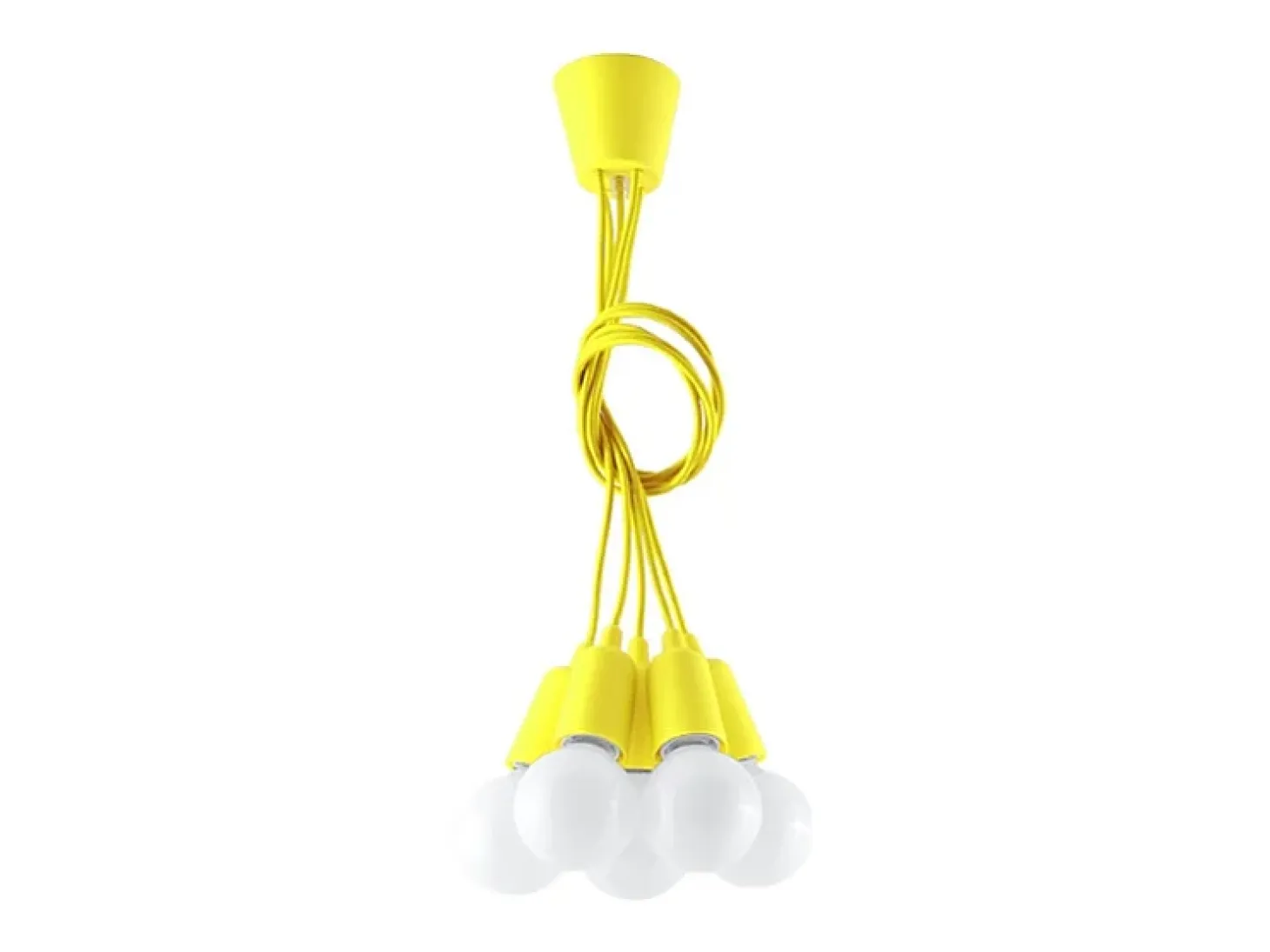 Sollux DIEGO - Lámpara colgante de techo con 5 luces, amarillo